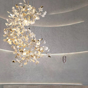 Gingko Porcelain Petal Staircase Modern Chandelier, Long Branch Chandelier