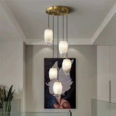 Mary Modern Glass Chandelier 5 Lights,  Contemporary Chandelier Lighting