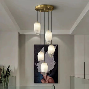 Mary Modern Glass Chandelier 5 Lights,  Contemporary Chandelier Lighting