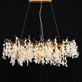 Hedda Linear Crystal Branch Chandelier For Kitchen Table