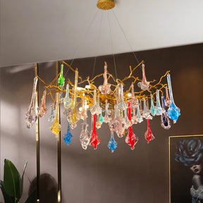 Scott Crystal Branch Colorful Chandelier, Upscale Chandelier Lighting