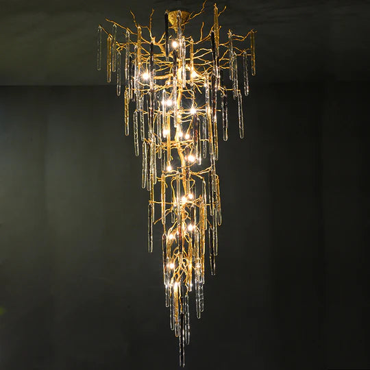 Wren Colorful Crystal Staircase Chandelier, Long Branch Chandelier