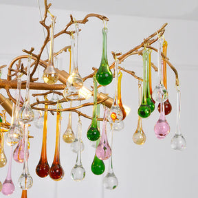 Lydia Colorful Crystal Linear Branch Chandelier For Living Room