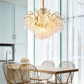 Hedda Brass branch Crystal chandelier, Upscale Pendant Lighting