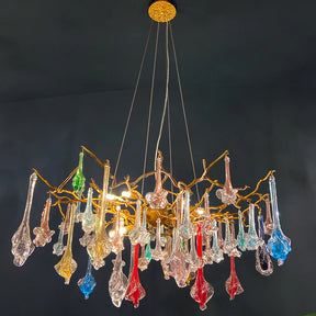 Scott Crystal Branch Colorful Chandelier, Upscale Chandelier Lighting