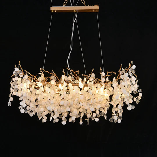 Hedda Linear Crystal Branch Chandelier For Kitchen Table