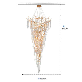 Quinn Branch Crystal Chandelier H 94.49", Modern Lighting