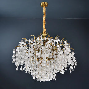 Hedda Brass branch Crystal chandelier, Upscale Pendant Lighting